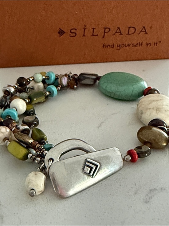 Silpada Jewelry - Silpada Sterling Silver, Turquoise, Howlite, Tigers Eye, Bronzite Bracelet B1992